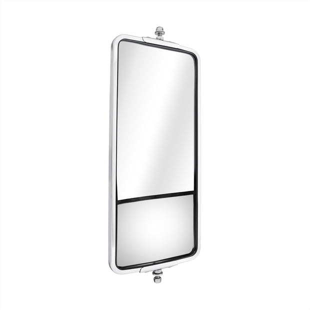 7" X 16" 430 Stainless Steel West Coast Style Mirror With Convex Lower Mirror - Heated
