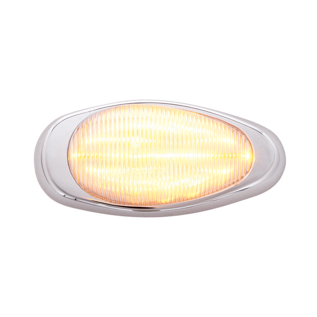 15 LED Sleeper Light With Bezel For Freightliner (Clearance/Marker) - Amber LED/Clear Lens (Pair)
