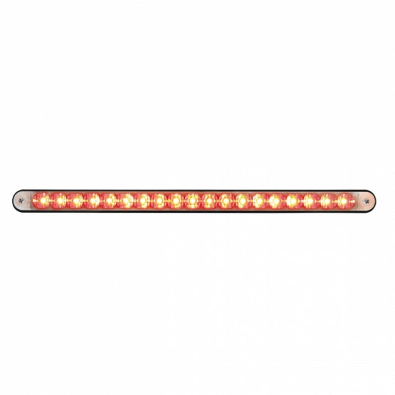 19 LED 12" Reflector Light Bar With Black Housing - Red LED/Clear Lens