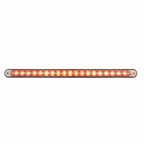 19 LED 12" Reflector Light Bar With Black Housing - Red LED/Clear Lens