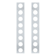 Peterbilt Stainless Front Air Cleaner Bracket Only - 16 Light Cutouts (Pair)