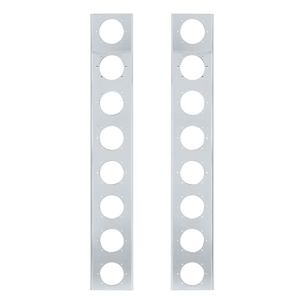 Peterbilt Stainless Front Air Cleaner Bracket Only - 16 Light Cutouts (Pair)