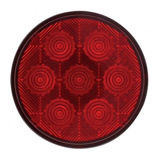 7 LED 4" Round Competition Series Light (Stop, Turn &amp; Tail) - Red LED/Red Lens