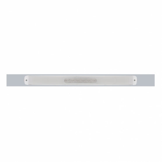 Chrome Top Mud Flap Plate With 28 LED 17" GloLight Bar - Red LED/Clear Lens (Each)