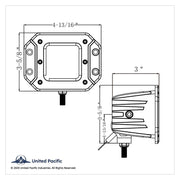 4 High Power LED Flange Mount Work Light - Flood Light