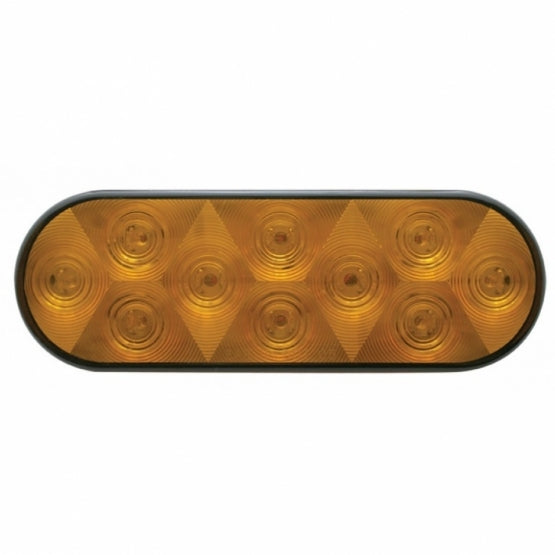 10 LED 6" Oval Turn Signal Light Kit - Amber LED/Amber Lens