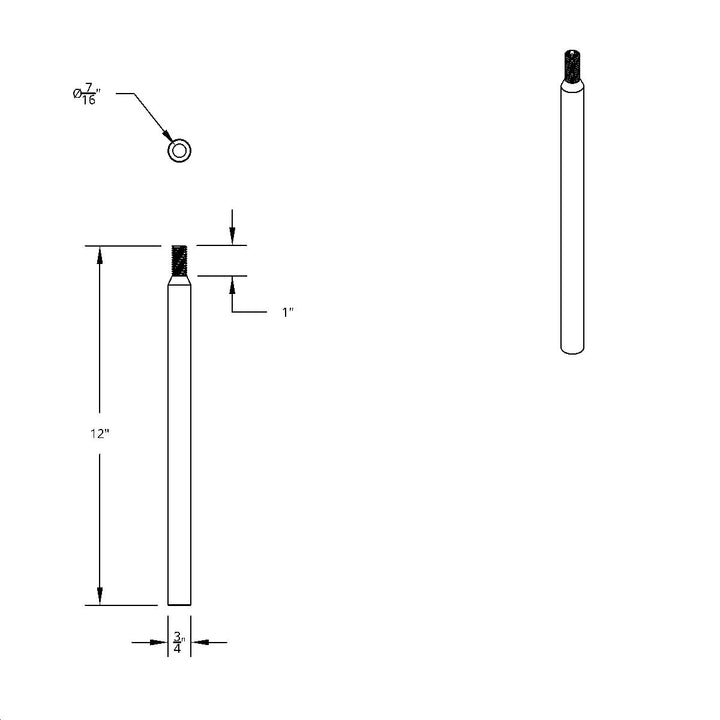 12" Skull Pattern Shifter Shaft Extension