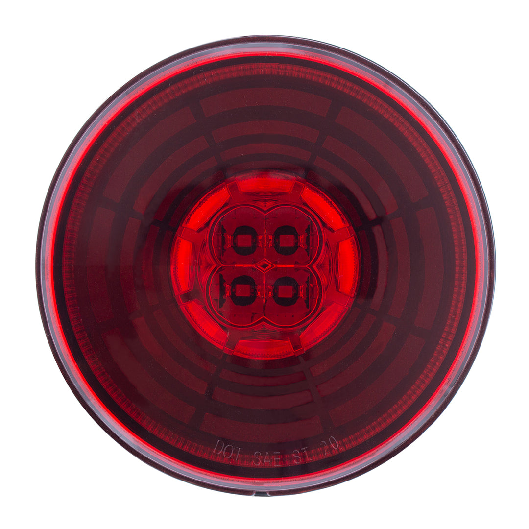 13 LED 4" Round Abyss Light (Stop, Turn &amp; Tail) - Red LED/Red Lens