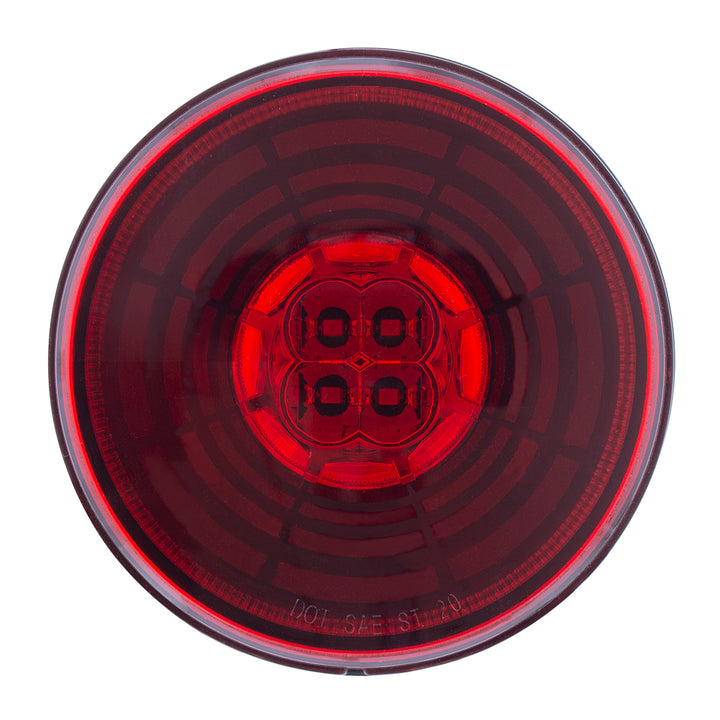 13 LED 4" Round Abyss Light (Stop, Turn &amp; Tail) - Red LED/Red Lens