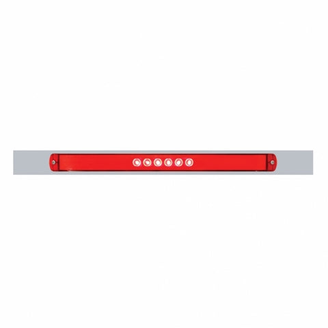 Chrome Top Mud Flap Plate With 28 LED 17" GloLight Bar - Red LED/Red Lens (Each)