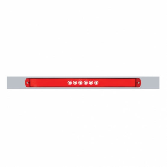 Chrome Top Mud Flap Plate With 28 LED 17" GloLight Bar - Red LED/Red Lens (Each)