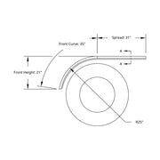 66" 430 Stainless Steel (16ga) Roll Formed Edge Smooth Half Fender - SS Series (Pair)