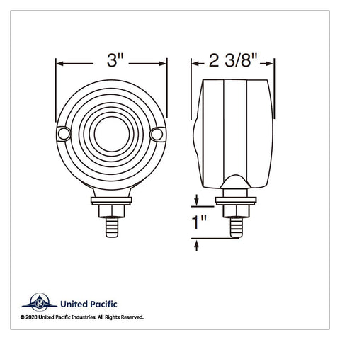 15 LED 3" Single Face Light - Amber LED/Clear Lens