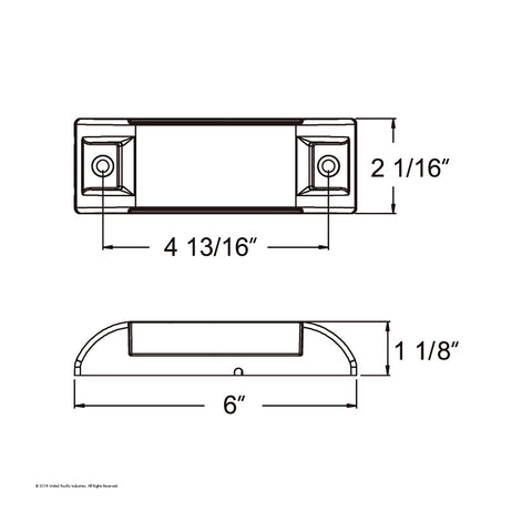 13 LED Reflector Rectangular Light (Clearance/Marker) - Amber LED/Amber Lens