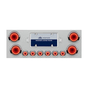 SS Rear Center Panel With Four 23 LED 4" Lights & Six 9 LED 2" Mirage Lights & Visors - Red LED/Clear Lens