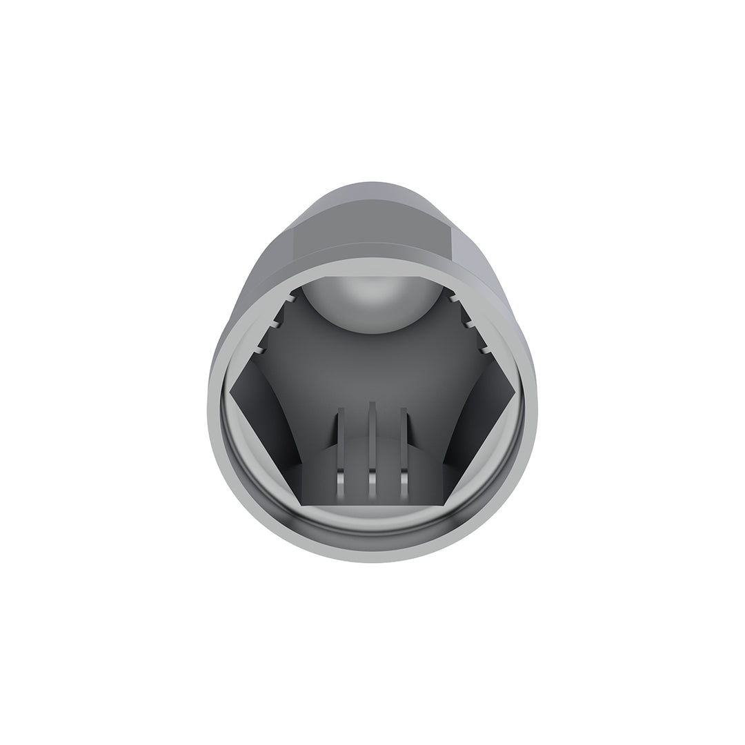 33mm X 2-5/8" Chrome Plastic Bullet Nut Covers With Flange - Push-On (Box of 20)