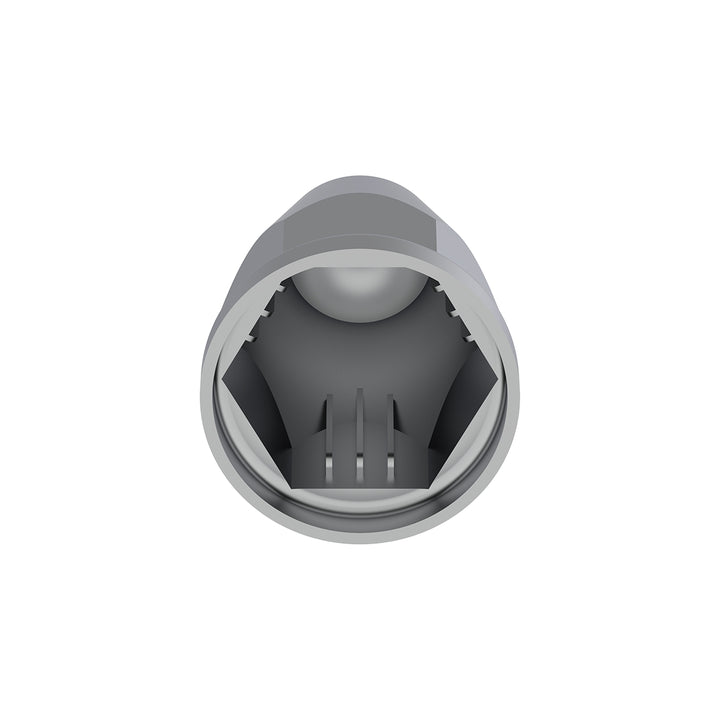 33mm X 2-5/8" Chrome Plastic Bullet Nut Covers With Flange - Push-On (Box of 20)