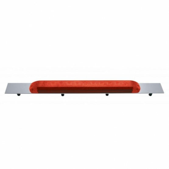 Chrome Top Mud Flap Plate With 11 LED 17" Light Bar - Red LED/Red Lens (Each)