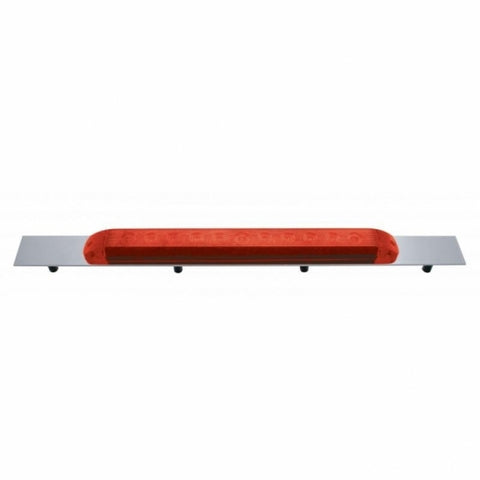 Chrome Top Mud Flap Plate With 11 LED 17" Light Bar - Red LED/Red Lens (Each)