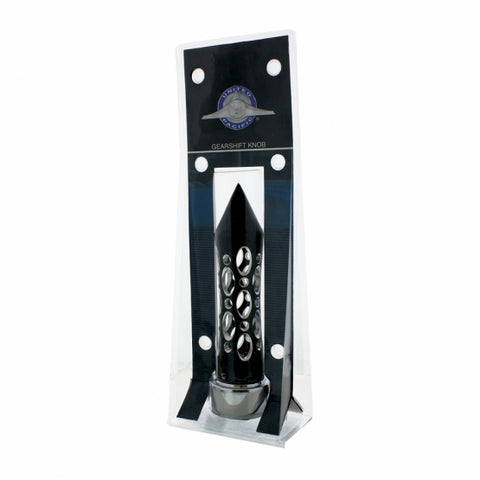 Thread-On Daytona Style Spike Gearshift Knob With 13/15/18 Speed Adapter - Black/Vertical