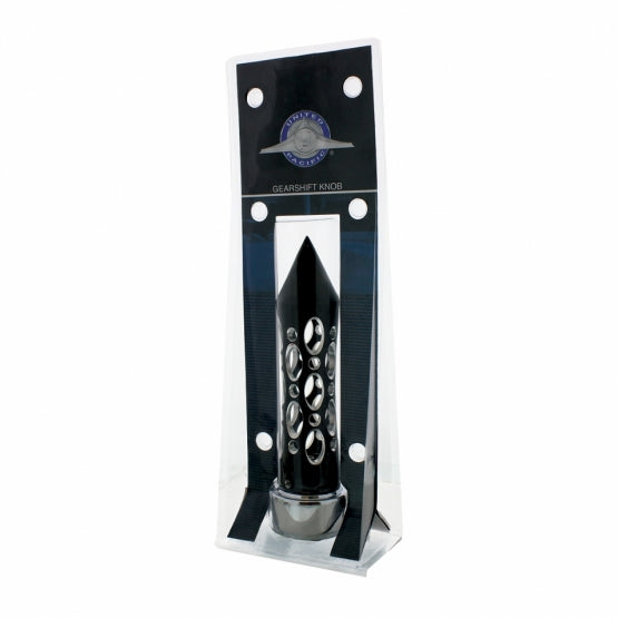 Thread-On Daytona Style Spike Gearshift Knob With 13/15/18 Speed Adapter - Black/Vertical