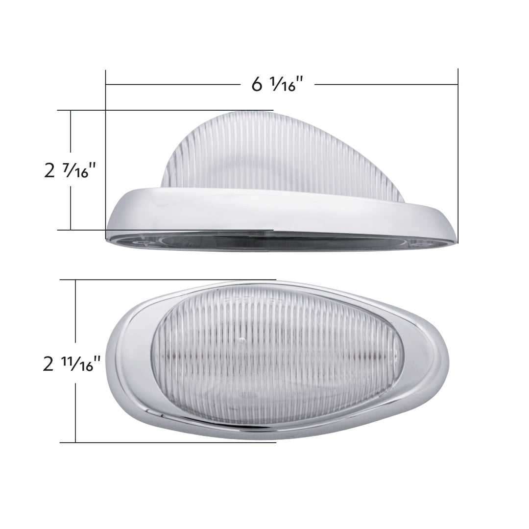 15 LED Sleeper Light With Bezel For Freightliner (Clearance/Marker) - Amber LED/Clear Lens (Pair)