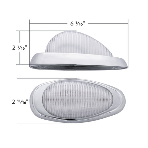 15 LED Sleeper Light With Bezel For Freightliner (Clearance/Marker) - Amber LED/Clear Lens (Pair)
