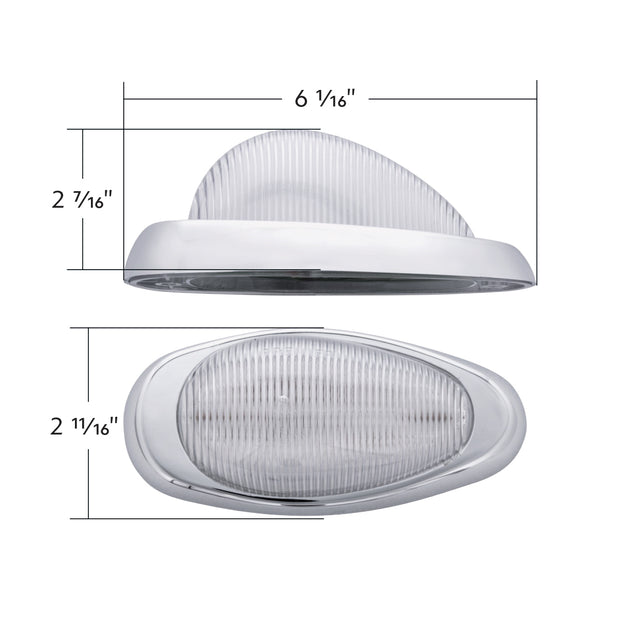 15 LED Sleeper Light With Bezel For Freightliner (Clearance/Marker) - Amber LED/Clear Lens (Pair)