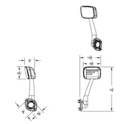 Chrome Hood Mirror Assembly With Sequential LED Turn Signal For 2008-2017 Freightliner Cascadia - Passenger