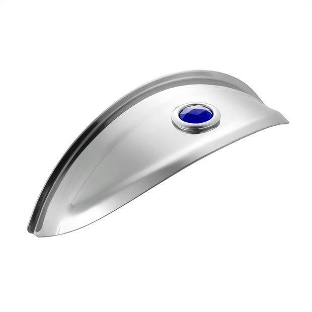 Stainless Steel Visor With Blue Glass Dot For 7" Headlight