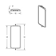 7" X 16" 430 Stainless Steel West Coast Style Mirror - Heated