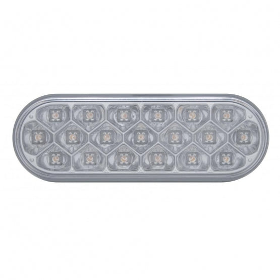 19 LED 6" Oval Reflector Turn Signal Light - Amber LED/Clear Lens