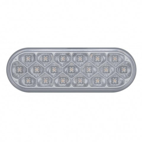 19 LED 6" Oval Reflector Turn Signal Light - Amber LED/Clear Lens