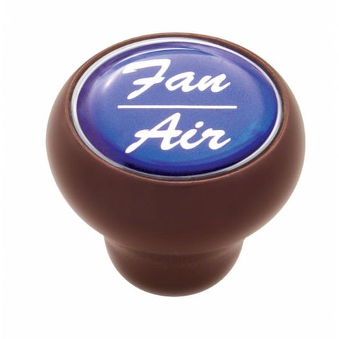 "Fan/Air" Wood Deluxe Dash Knob - Blue Glossy Sticker