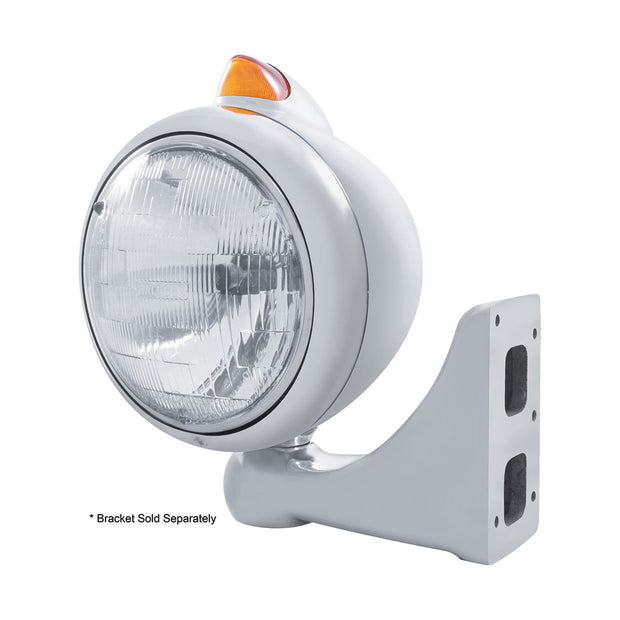 Chrome Guide 682-C Headlight H6024 & Original Style LED Signal - Amber Lens