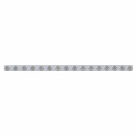 79-1/2" SS Bumper Light Bracket With 16X 9 LED 2" Reflector Lights & Bezels -Amber LED/Clear Lens