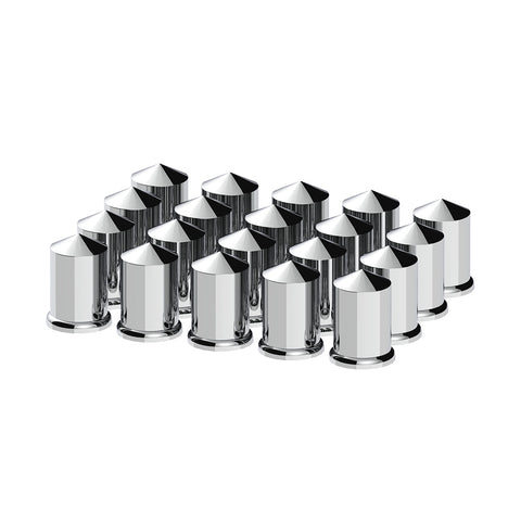1-1/2" X 3" Chrome Plastic Pointed Nut Covers - Push-On (20-Pack)