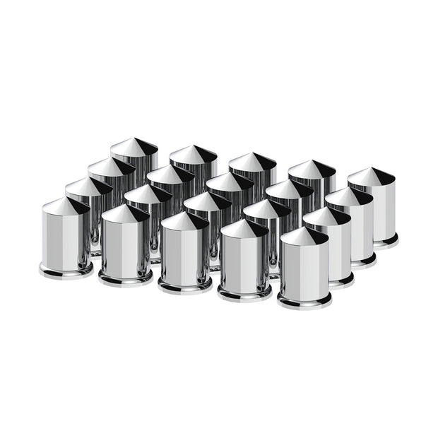 1-1/2" X 3" Chrome Plastic Pointed Nut Covers - Push-On (20-Pack)