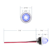 4 LED Dual Function 3/4" Mini Watermelon Light (Clearance/Marker) - Blue LED/Clear Lens