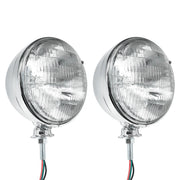 7" Chrome Dietz Style Headlight With 12 Volt 6014 Sealed Beam Bulb