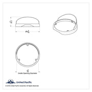 Chrome Plastic Bezel For Unted Pacific Double Face LED Lights With Visor