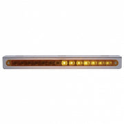 Stainless Light Bracket With 14 LED 12" Sequential Light Bar (Right to Left) - Amber LED/Amber Lens