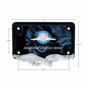 Eagle Motorcycle License Plate Frame - Chrome Eagle/Black Frame