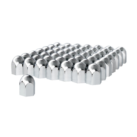 1-1/2" X 2-1/4" Chrome Plastic Standard Nut Covers - Push-On (60-Pack)