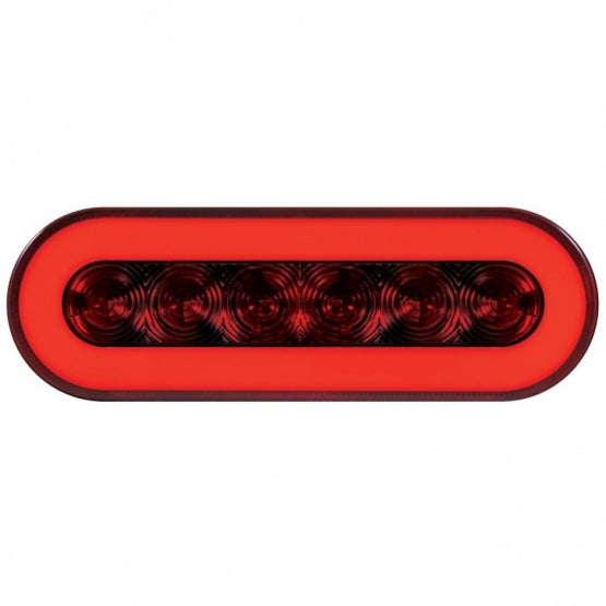 22 LED 6" Oval GloLight (Stop, Turn &amp; Tail) - Red LED/Red Lens