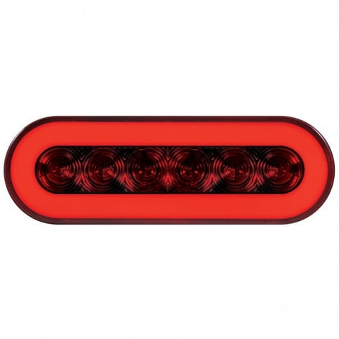 22 LED 6" Oval GloLight (Stop, Turn & Tail) - Red LED/Red Lens