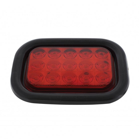 15 LED Rectangular Light Kit (Stop, Turn & Tail) - Red LED/Red Lens