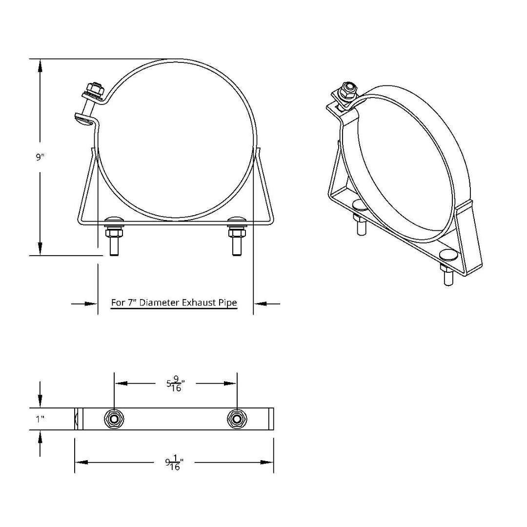 7" Stainless Exhaust Clamp For Kenworth