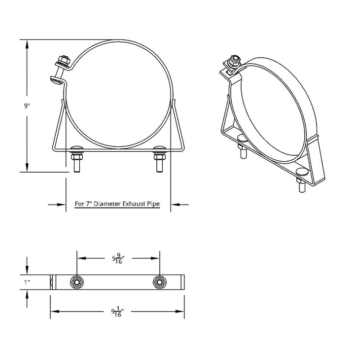 7" Stainless Exhaust Clamp For Kenworth