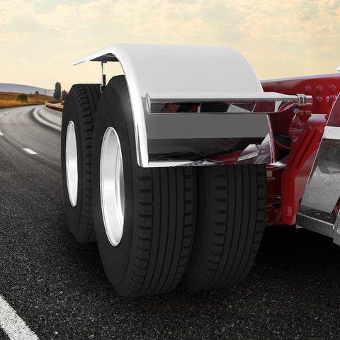 80" 430 Stainless Steel (16ga) Roll Formed Edge Smooth Half Fender - SS Series (Pair)